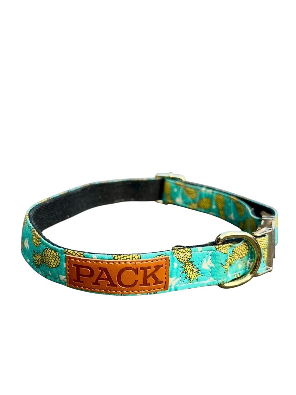 Pack Leashes Pineapple Dog Collar Gold Hardware